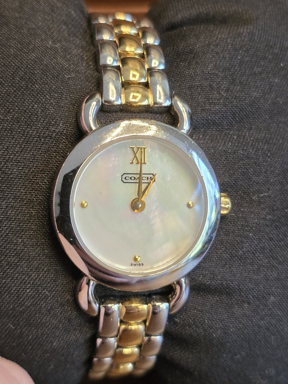 COACH Women's Two-Tone Mother-of-Pearl Dial Bracelet Watch - Gold & Silver